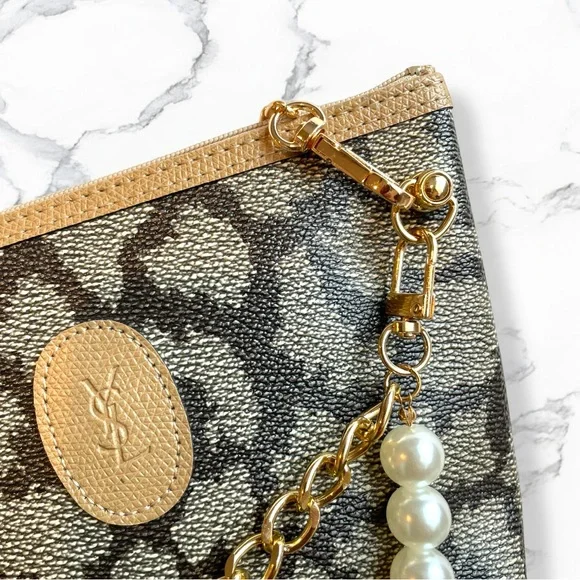 YSL Elegant animal print pouch on chain - Picture 8 of 11